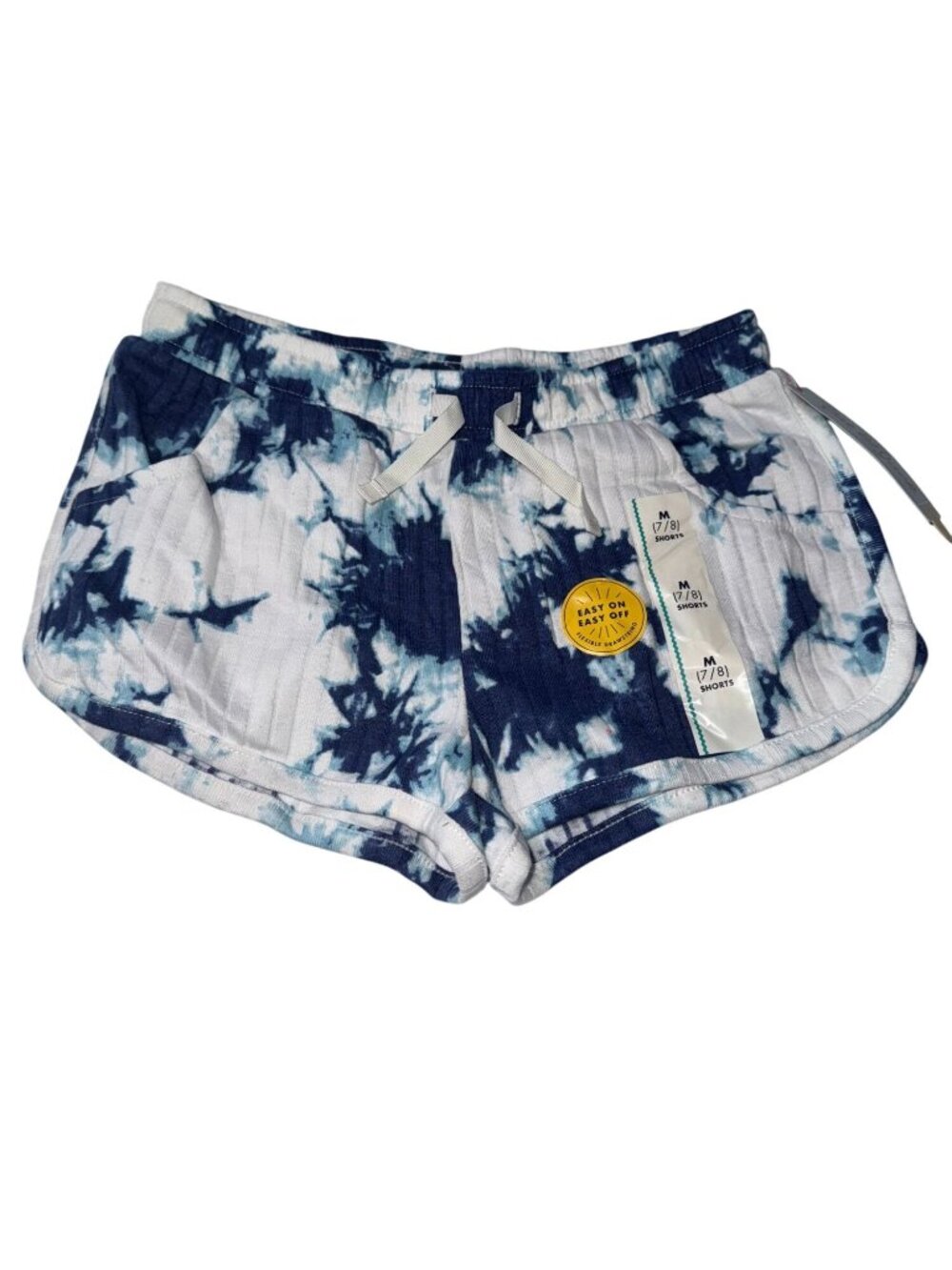 Girls Cat & Jack Tie-Dye Shorts M 7/8 Cotton & Recycled Polyester Blue & White